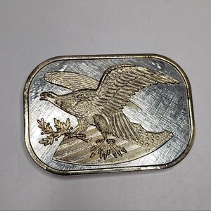 Vintage American Eagle Silver and Gold Tone Belt Buckle B11561
